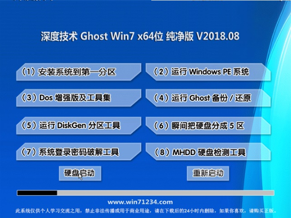 深度技术win7纯净版64位系统下载 v1808