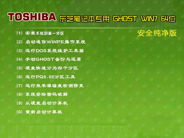 【东芝笔记本专用】Ghost Win7 Sp1 X64安全纯净版2015.01