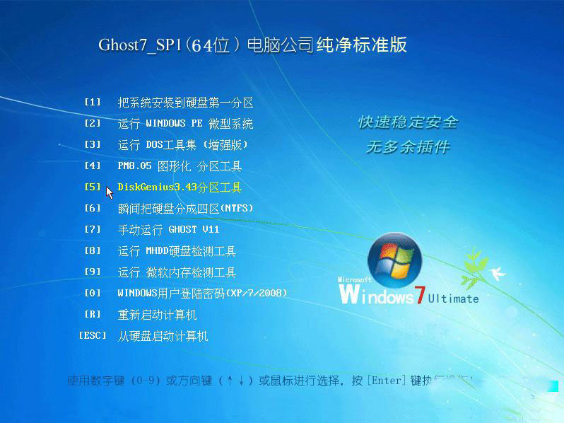 电脑公司Ghost Win7 Sp1 64位纯净标准版2015.02 电脑公司最新win7系统