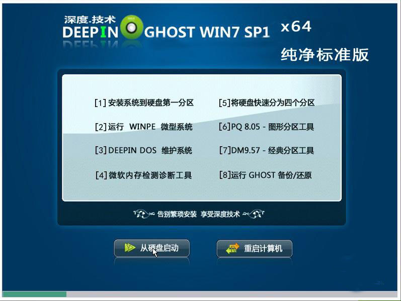 深度技术Ghost Win7 Sp1 X64纯净标准版2015.04b