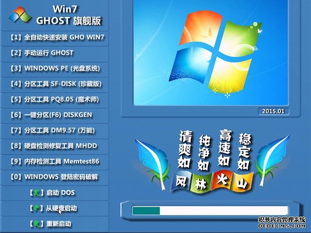 风林火山 GHOST WIN7 SP1 64位 纯净旗舰版 V2015.01(免激活)