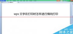 风林火山win7系统wps文字在打印时设置横向打印要如何实现