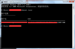 快速查看技术员联盟Win7系统安全标识符SID的命令方法