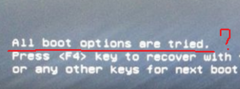 重建MBR解决改装雨林木风Win7系统后开机提示all boot options are tried的问题