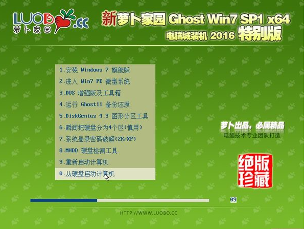 萝卜家园win7旗舰版64位原版最新下载