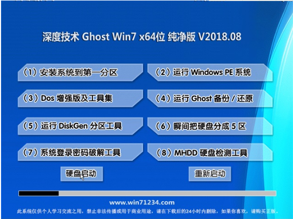 深度技术win7 64位纯净版系统下载v 1809