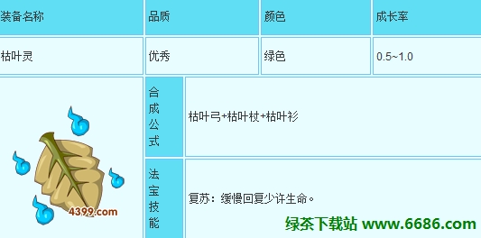 枯叶灵：枯叶弓+枯叶杖+枯叶衫