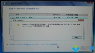 mbr分区表不能装win7怎么办|磁盘具有MBR分区表不能装wn7解决方法