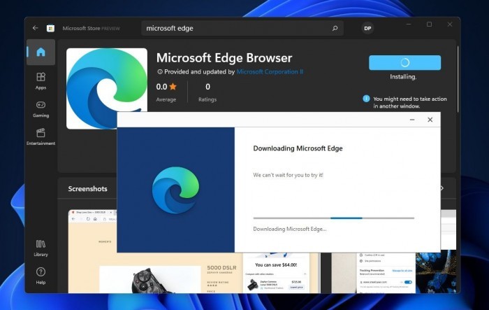 Win11的Microsoft Store上架Edge浏览器：安装更方便了