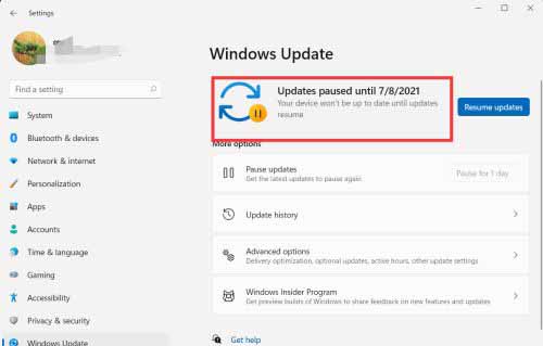 如何暂停Win11系统更新？