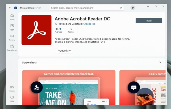 Win11商店迎来Adobe Acrobat Reader DC桌面应用程序