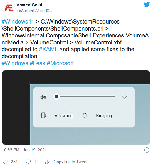 Windows 11弹出音量控件未来这可能是这种样式