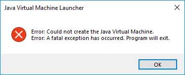 修复Java虚拟机启动器错误