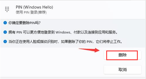 Win11系统删除PIN码的方法