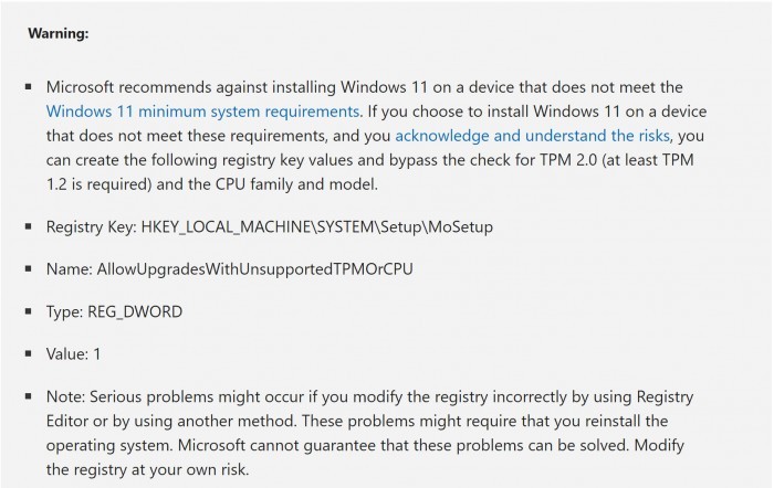 微软为不支持的PC提供Windows 11 TPM绕行安装方案
