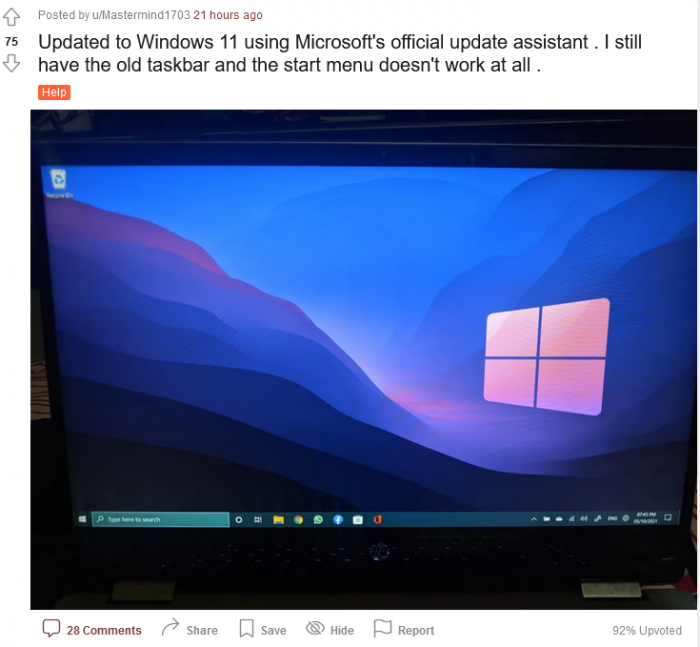 Windows 11一些用户发现Win10任务栏“意外回归”