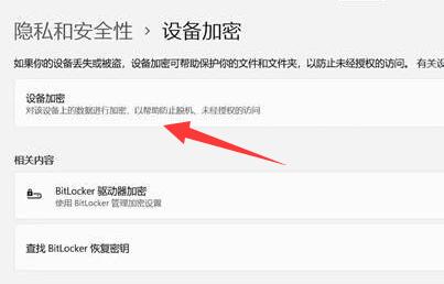Win11怎么加密？Win11系统设备加密的方法