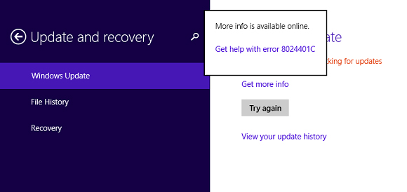 win8检测更新错误代码8024401c的解决方法