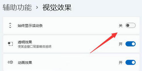 win11始终显示滚动条怎么设置 win11始终显示滚动条设置教程(3)