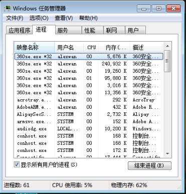 win7 64位中任务管理器快捷键怎么用(1)