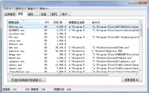 查看Win7进程路径 确保系统安全(3)