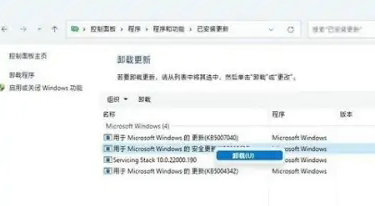 windows11更新补丁卸载不了怎么办 windows11更新补丁卸载不了解决方法(1)