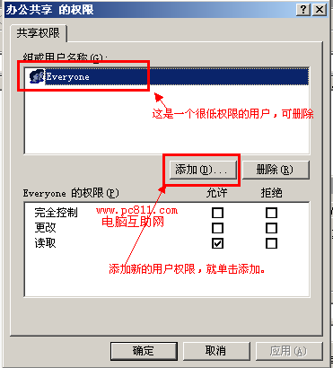 局域网共享权限设置方法图解教程，不同的用户(2)