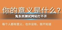鬼东西测试网站打不开 你的意义是什么测试打不开