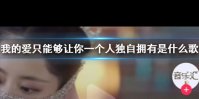抖音我的爱只能够让你一个人独自拥有是什么歌 我的灵和魂魄不停守候在你心