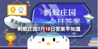 有一种报春花长得像兔耳朵，也被称为“兔子花”，它是 蚂蚁庄园3月18日答案