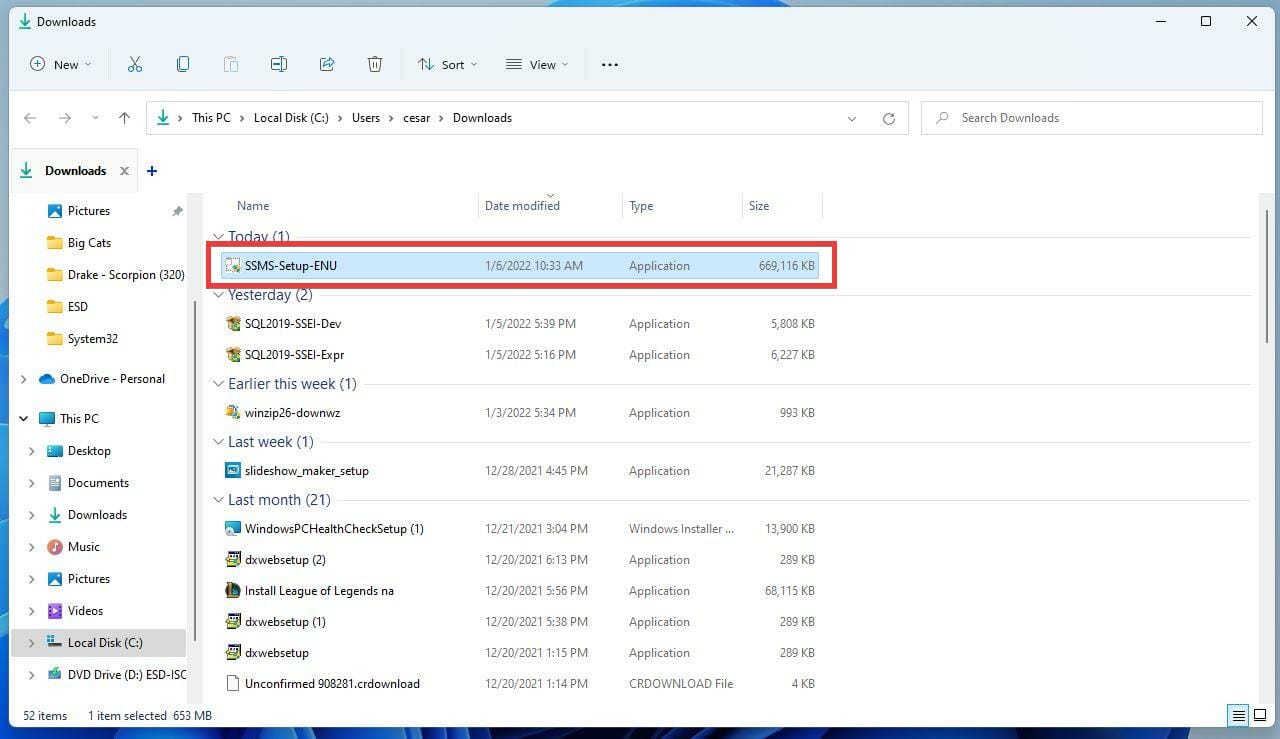 Win11系统下载安装SQL Server 2021开发者版