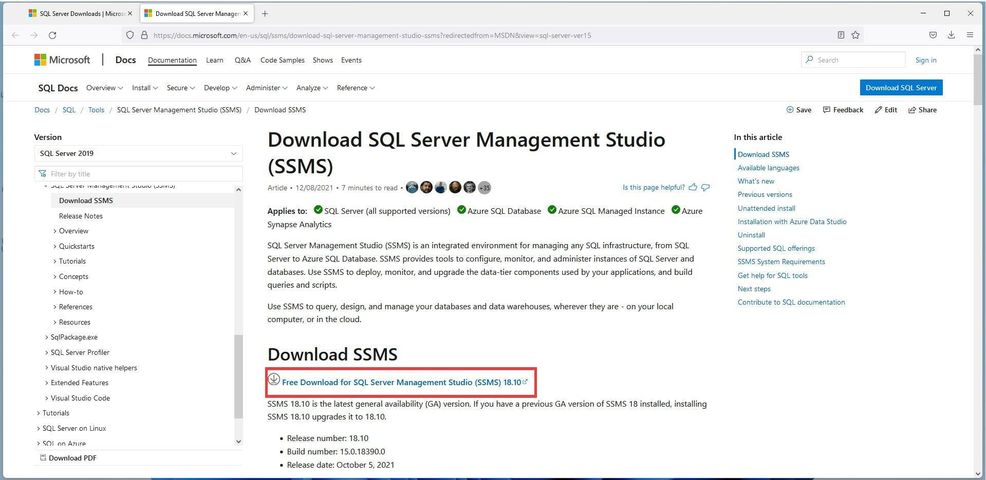 Win11系统下载安装SQL Server 2021开发者版