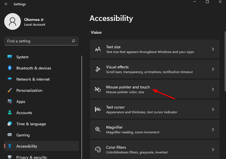 Win11系统将光标更改为暗模式的方法