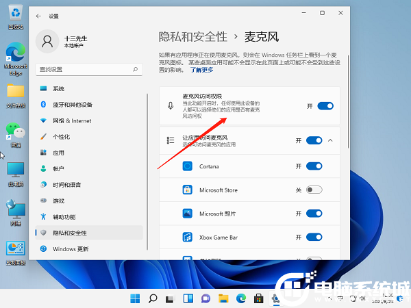 如何开启麦克风权限？Win11系统设置麦克风权限的方法