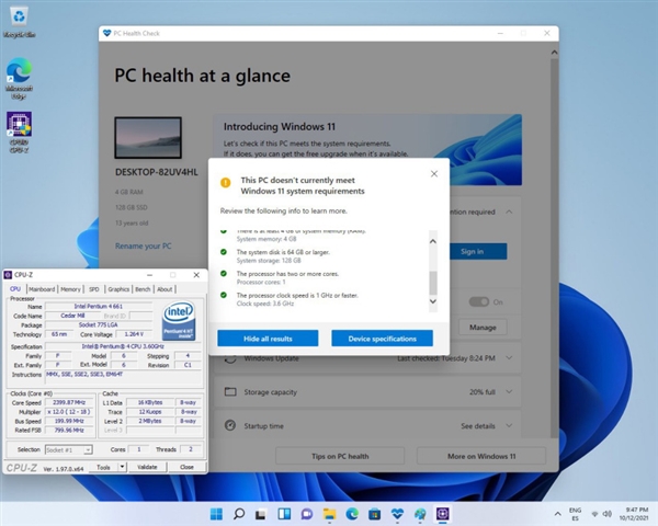 15年前的奔腾4通过Win11升级检测 网友:双重否定表示肯定