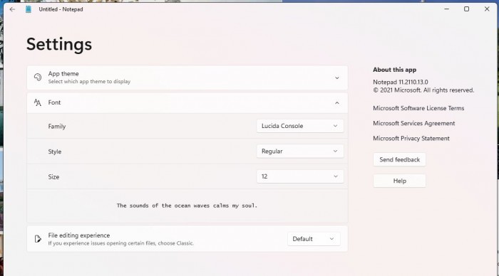 初识Windows 11版记事本的Fluent Design风格